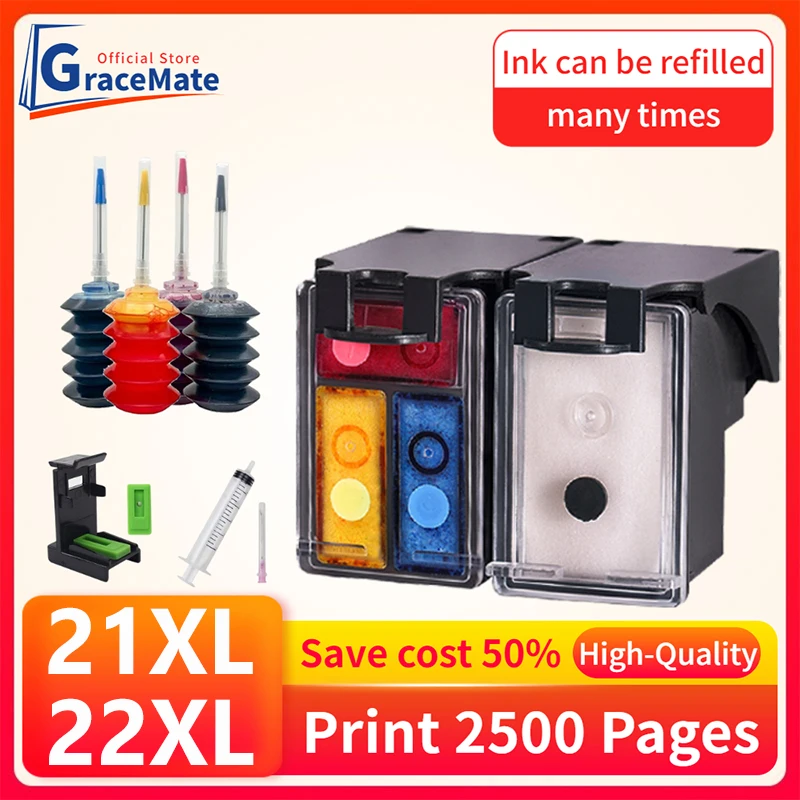 

21XL 22XL Remanufactured ink Cartridge Replacement for hp 21 22 hp21 hp22 for Deskjet F2180 F2280 F4180 F380 F2238 F2240 F2250