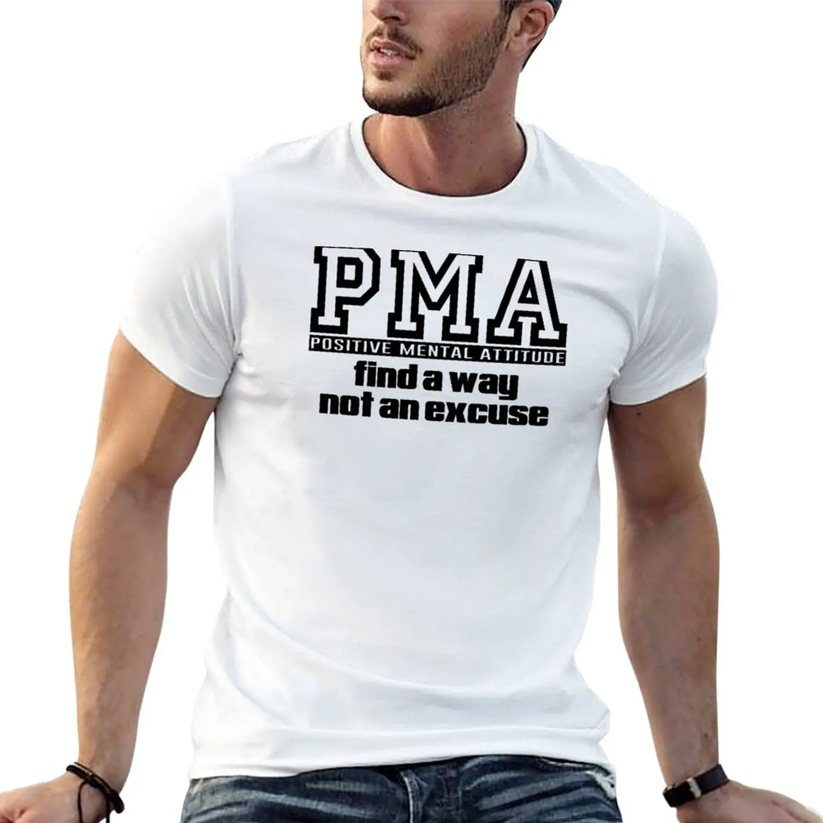 

New PMA Positive Mental Attitude T-Shirt funny t shirt cute clothes black t-shirts for men