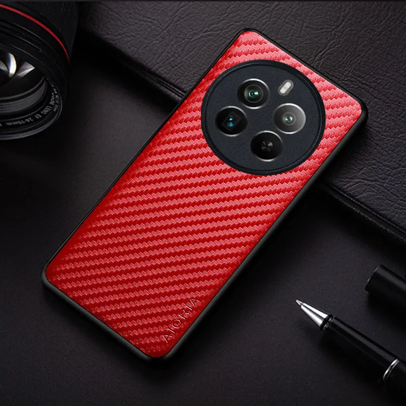 Carbon Fibre Shockproof Slim Non-Slip Full Body Protective Phone Case
