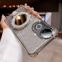 Luxury Shockproof Soft Case with Smart Bing Ring Holder for Vivo V40 pro (GRAY)