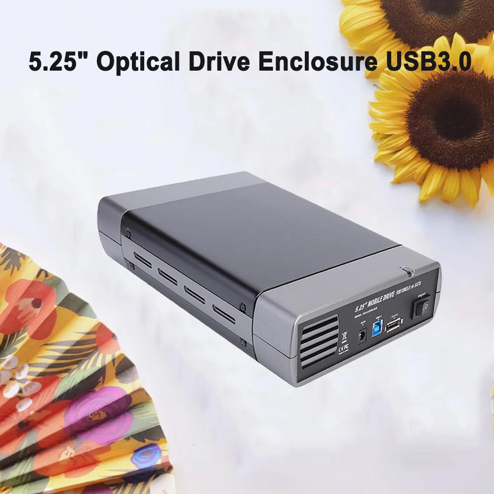 5.25 inch Optical Drive Case 3.5 inch SATA USB2.0 External HDD CD DVD External Enclosure EU/US Plug