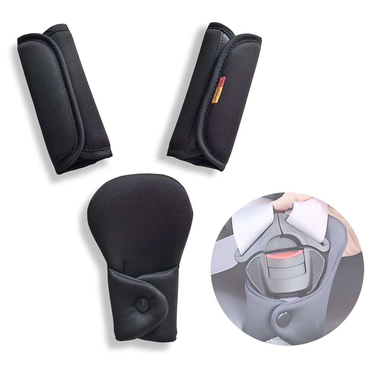 2pcs Universal Baby Child Car Seat & Stroller Shoulder Strap Cover Protector Crotch Pad Cover for Children's Safety Accessories