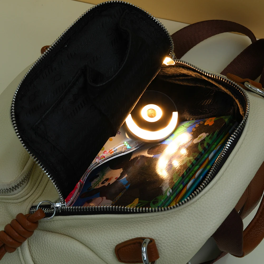 Handbag Light with Automatic Sensor Mini LED Purse Light Touch Control Round Bag Lights with Back Clip Bag Lamp Accessories