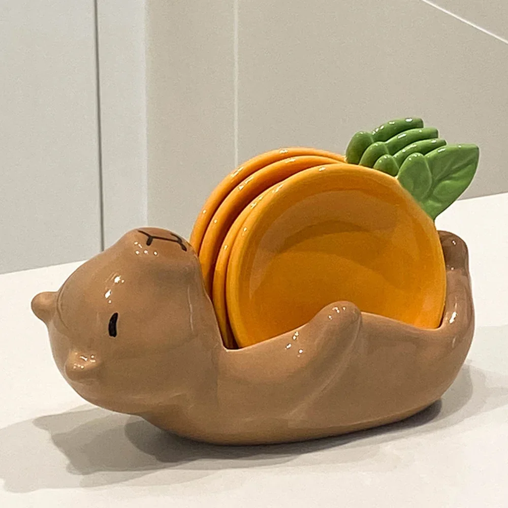 Household High Beauty Simple Dip Dish Sauce Creative Cute Cartoon Storage Set Vinegar Dish Seasoning Kitchen Supplies