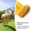 Leather Work Gloves Men Mechanical Gardening Farm Safety Heavy Duty Work Wood Working Driving Riding Yellow Gloves 3