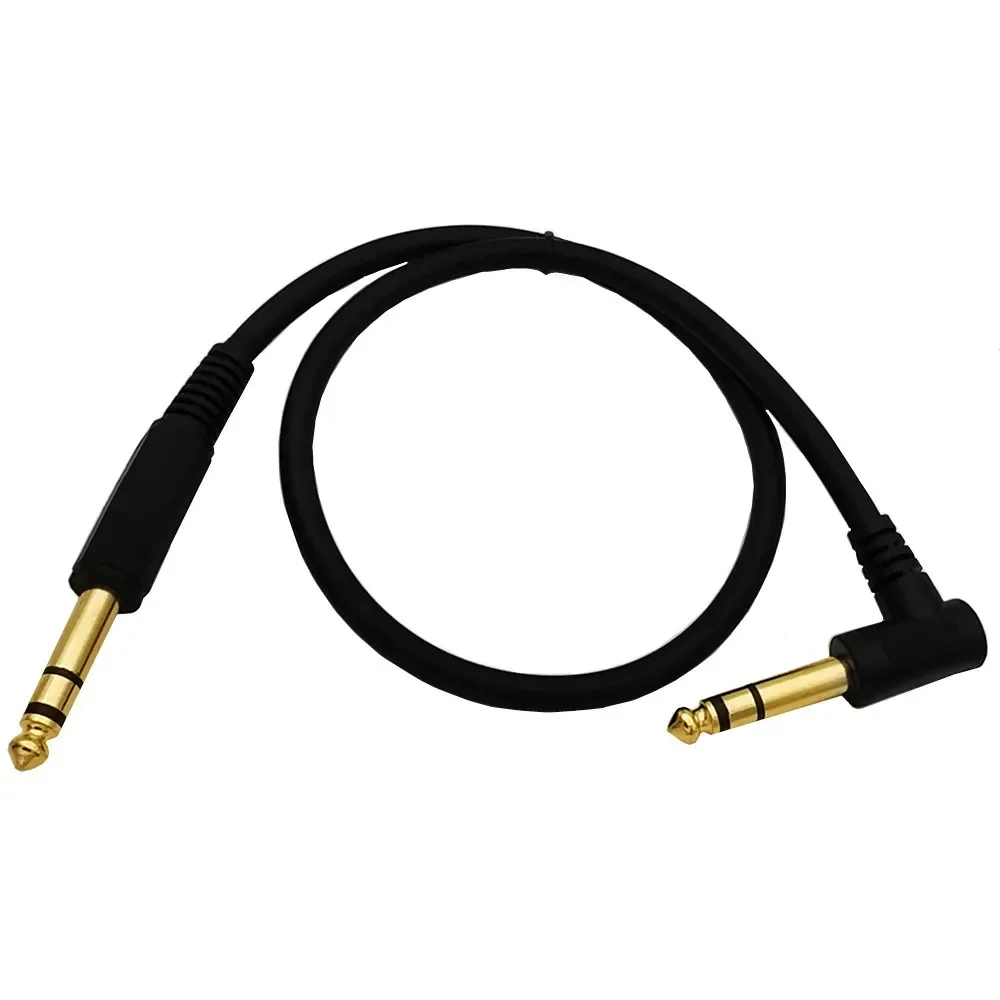 Premium Right-Angle to Straight TRS Instrument Cable – Balanced Stereo Audio Cord