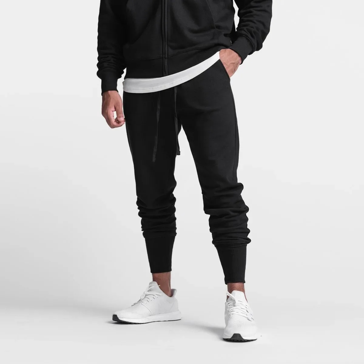 Men's Fitness Long Pants Autumn Winter Elastic Casual Sports Running Training Basketball Loose Cuffed Sweatpants