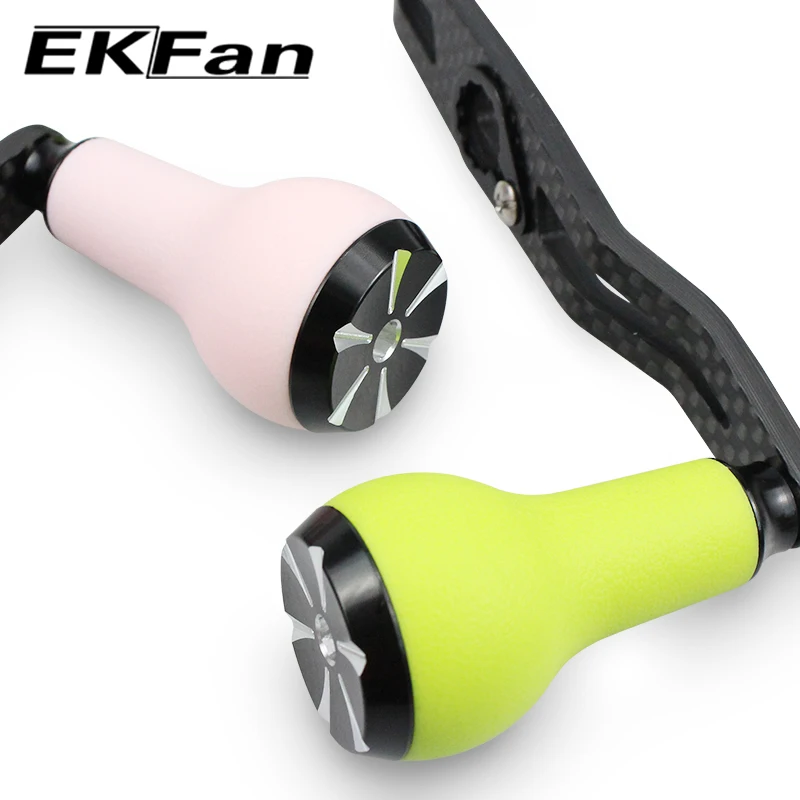 Ekfan 130MM Angeln Carbon Griff 7x4/8x5MM Löcher Mit TPE Material Knopf Geeignet Für SHI & DAI Köder Casting Reel Tackle Zubehör – Detail 3