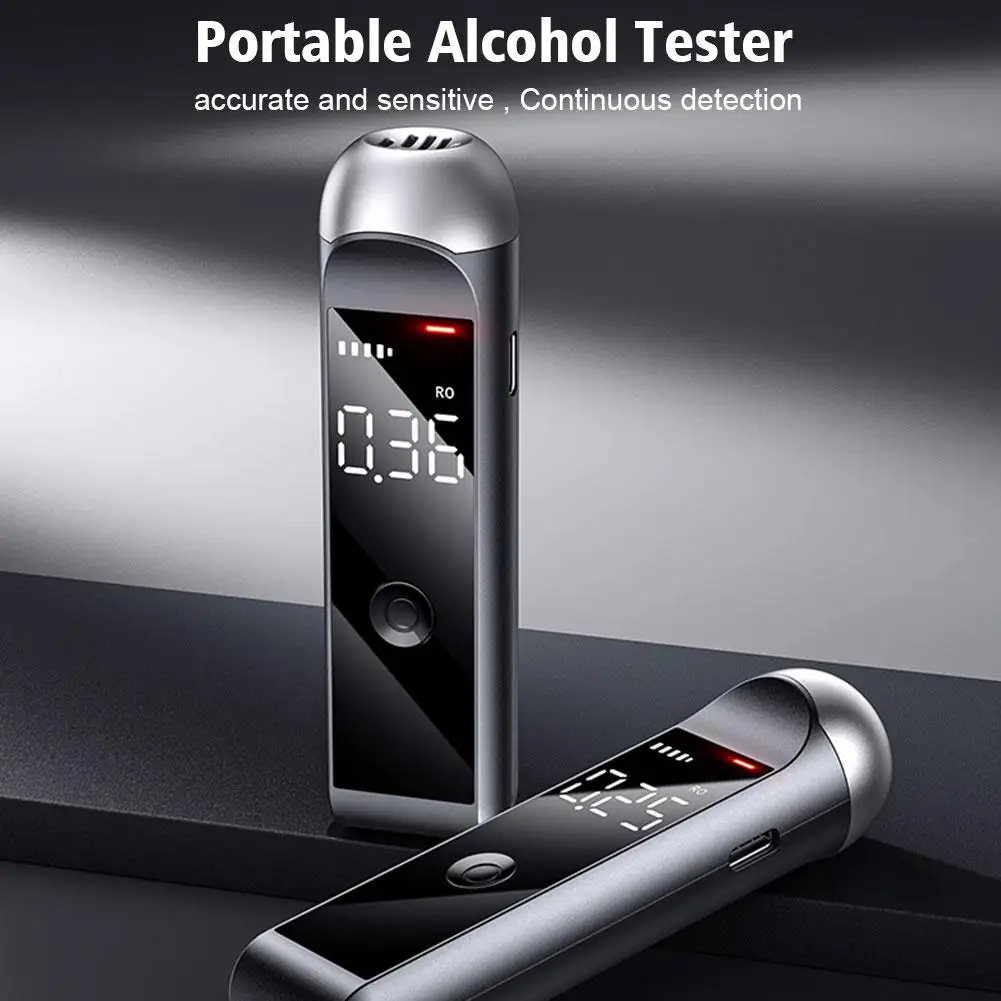 

Detector Alcoholimetros Handheld LCD Display Portable Alcohol Tester HD Display Non-Contact Type-C Charging 200mAh Battery
