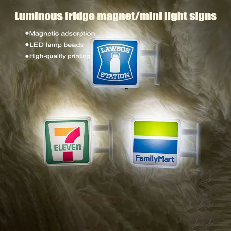 Mini Magnetic Fridge Stickers Convenience Store Light Signs Home Decor