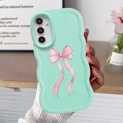 Fashion Pink Bow Soft Phone Cover Case - Galaxy A22 4G (Mix01)