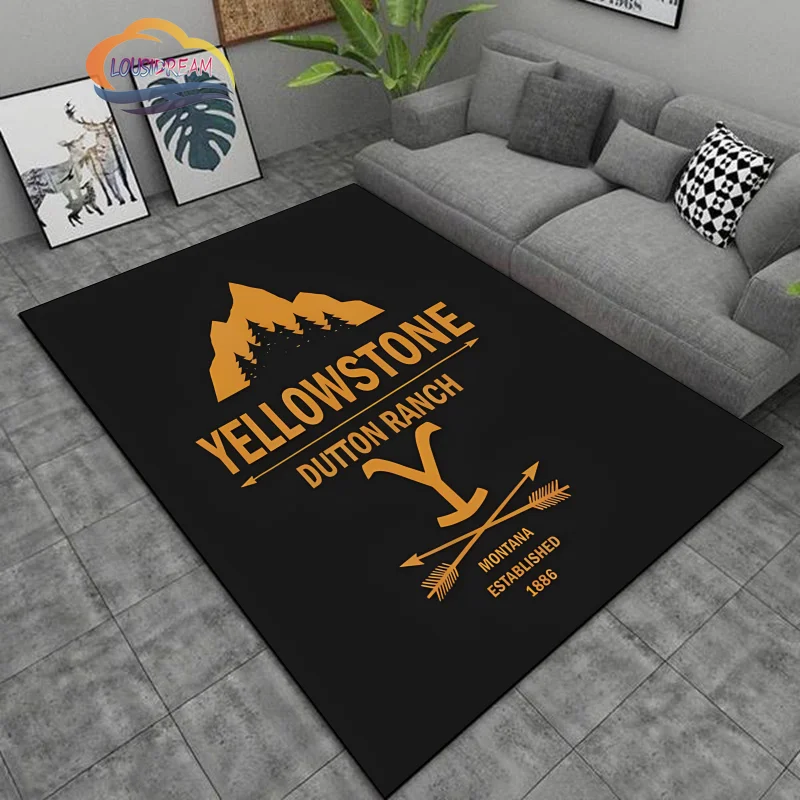 

Yellowstone series carpet Dutton Ranch Cowboy pattern Living Room large area decorate rug TV Non slip sofa mat Doormat