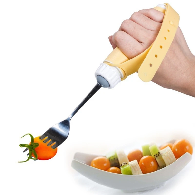 Arthritis Elderly Utensil Disabled Patient Easy Grip Eating Aids Spoon Fork Stainless Steel Removable Rotating Tableware