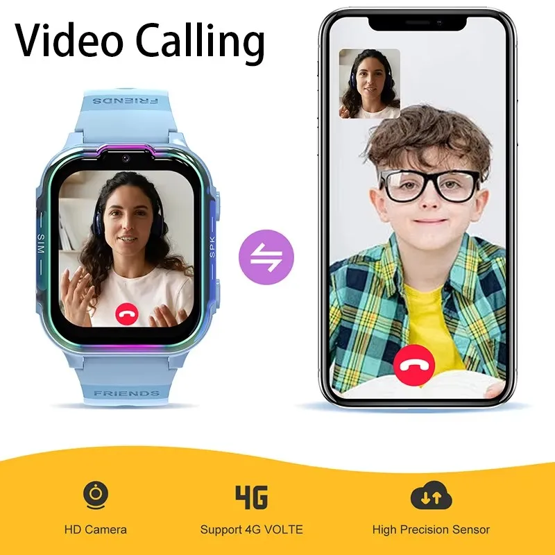 Children's Smart Watch 4G GPS Track Video Call Camera SOS Waterproof Display Location LBS Tracker Smart Phone Watch