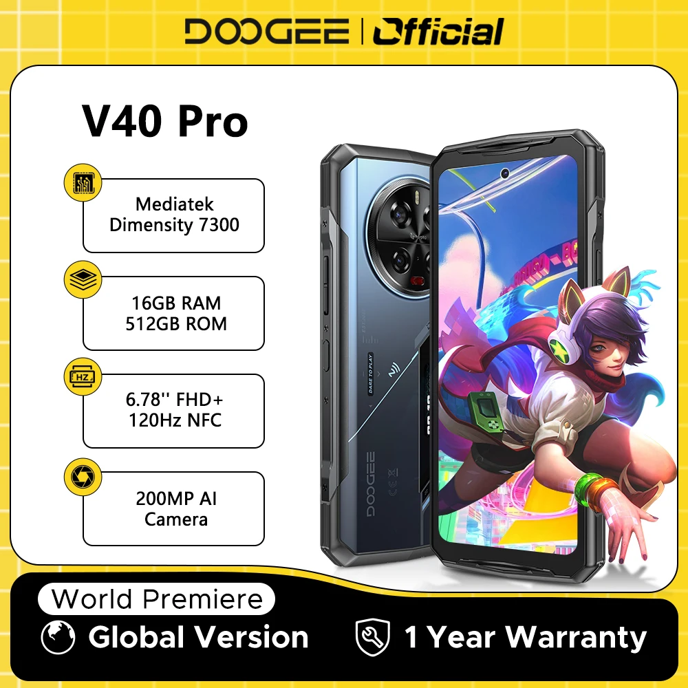 DOOGEE V40 Pro 5G Rugged Phone 6.78