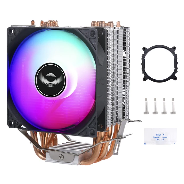 PC 냉각 선풍기 CPU 프로세서, LGA2011 x79 x99 e5 2099 AMD PWM 속도 조절 음소거 설치에 적합, 6 히트 파이프