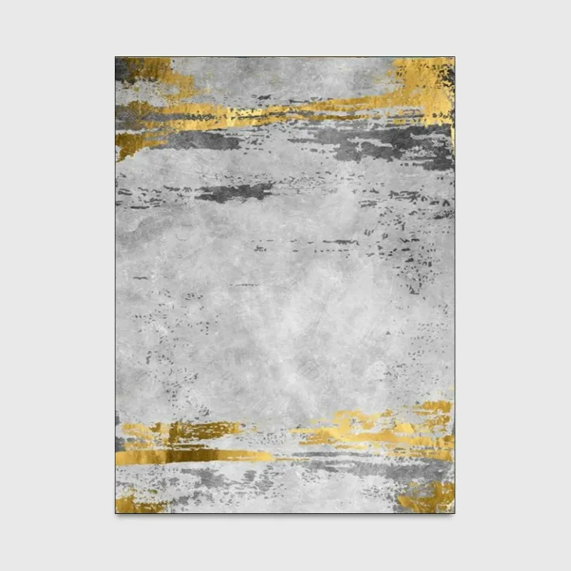 Fashion Nordic Modern Gold Gray Abstract Ink Painting Living Room Bedroom Kitchen Bedside Carpet Floor Mat Customization 3