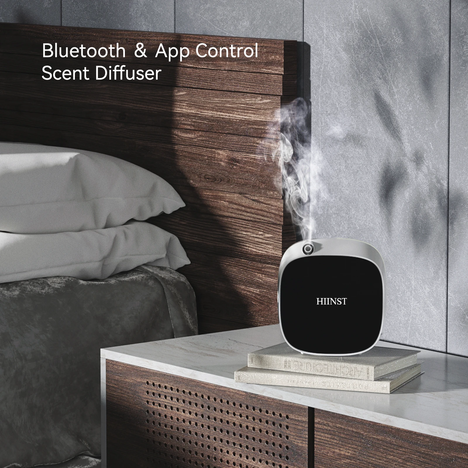 Hiinst Difusor de Aroma de Óleo Essencial com 3000ft Coverage Cobertura Bluetooth & App Controle Fragrância Difusor Dispositivo para Casa o