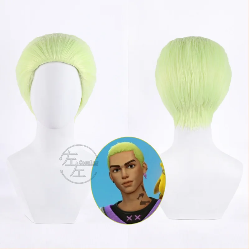 

Game Valorant Gekko Cosplay Wig Gekko Short Green Cosplay Wigs Heat Resistant Synthetic Hair Halloween Role Play Wigs + Wig Cap