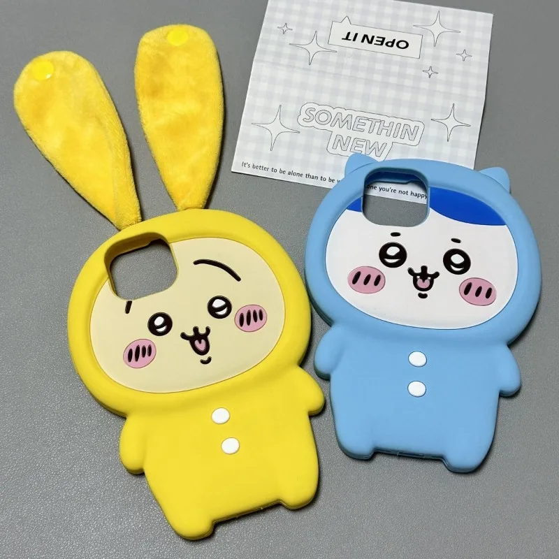 

Мультяшный аниме Chiikawa 3D Браслет с ушками, Женский чехол с милой usagi, подходит для нового iPhone 15/14/13/12, силиконовый мягкий чехол
