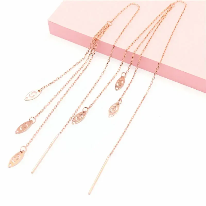 

Женские серьги из розового золота 585 пробы, с кисточками