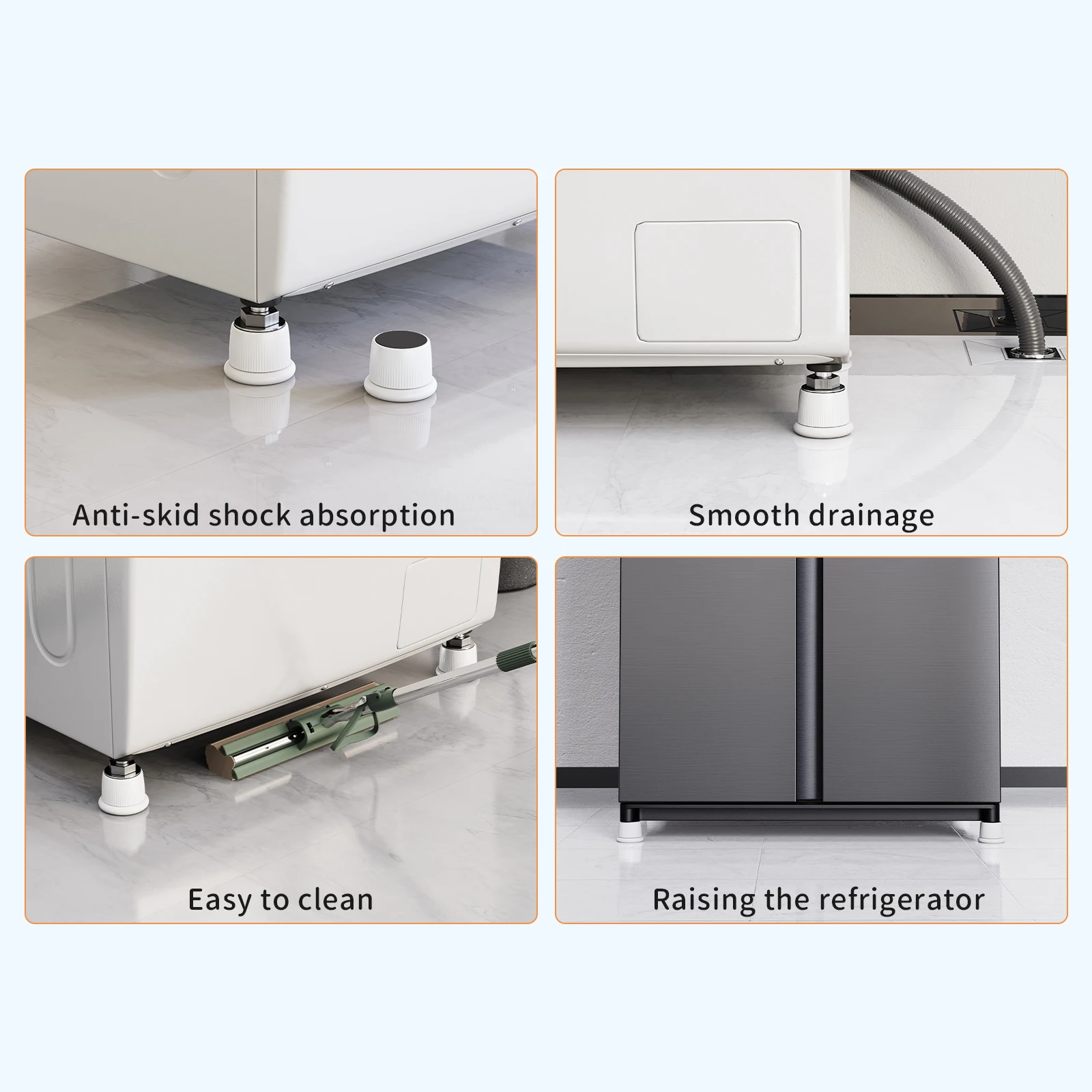 2/4pc Anti Vibration Pads Home Furniture Feet Mat Universal Anti-Creak Bumper Self-Adhesive Slipstop Silent Skid Raiser Mat Eary furniture leg pads,furniture pads,anti vibration pads