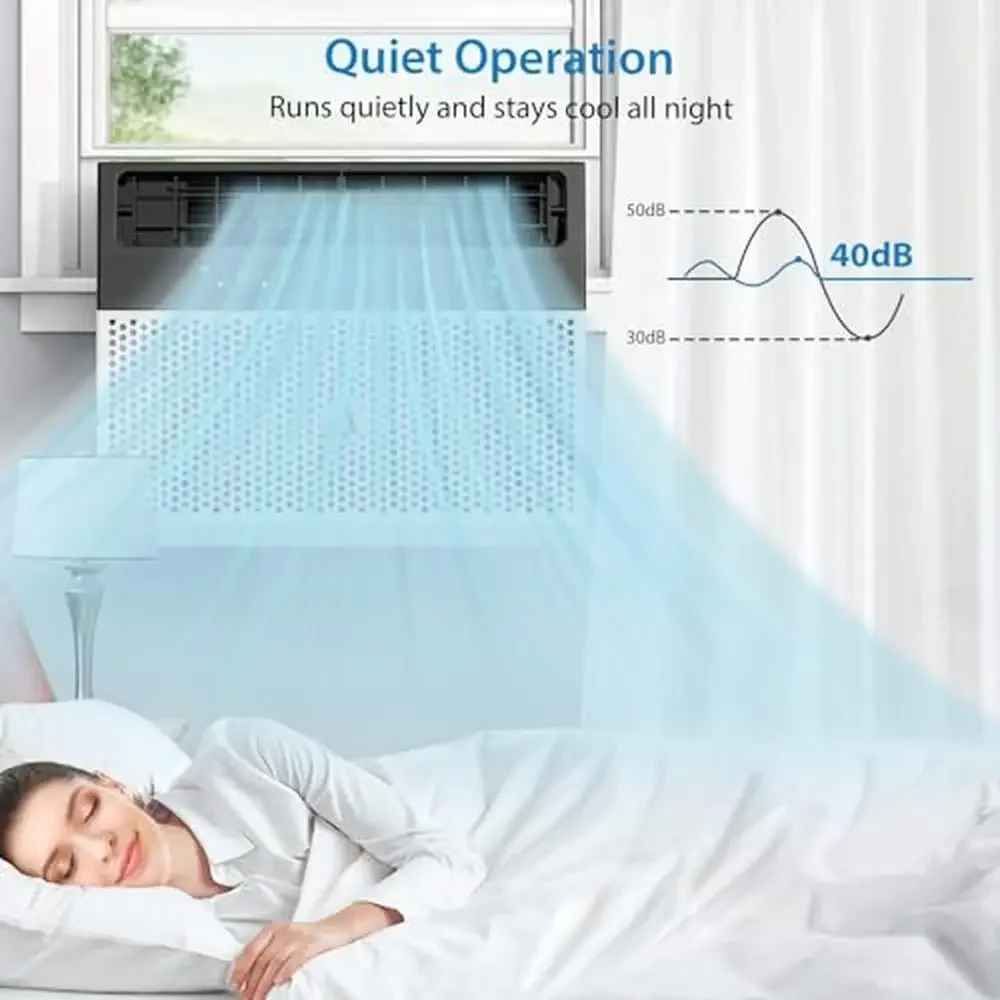 8000BTU U-Shaped Window Air Conditioner Cools up to 350 sq. ft. 6 Modes Energy Saving Quiet Operation Easy Installation Remote 4