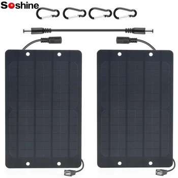 Soshine USB 5V 6W Mini Solar Panel DC 6V Solar Battery Charger High Performance Monocrystalline for Monitor Small Pump Small Fan 1
