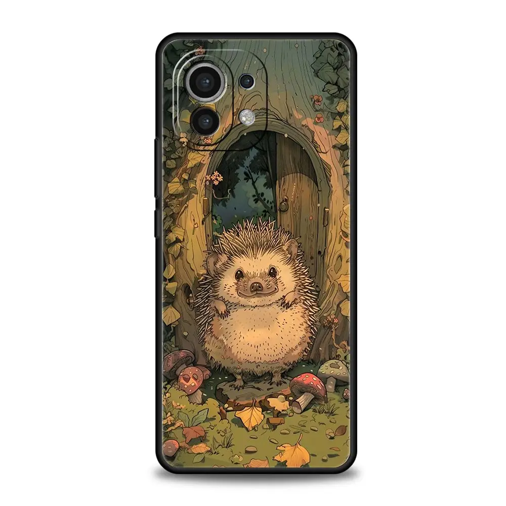 Adorable Hedgehog Illustrated Phone Case Cover