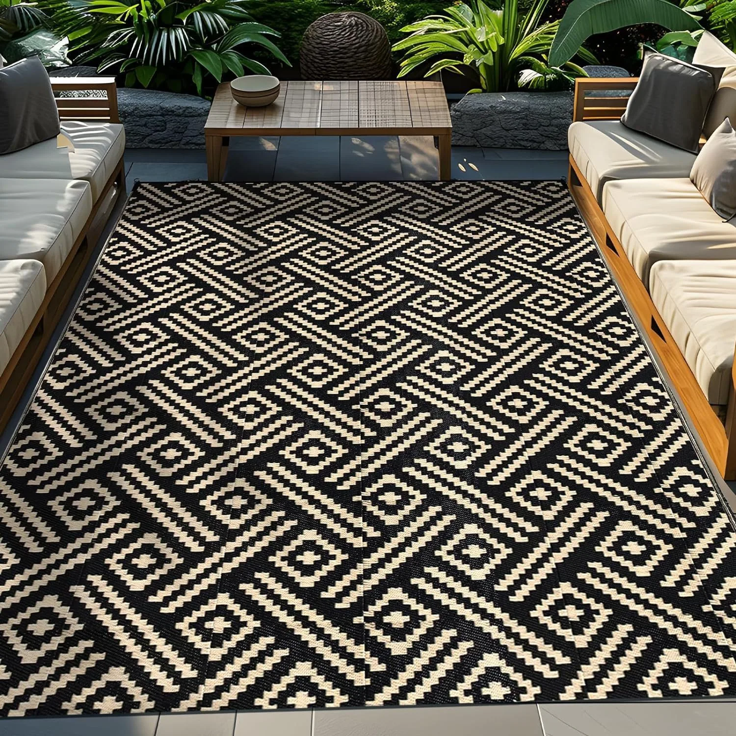 thumbnail image 1 of Alfombra geométrica para decoración de sala de estar, dormitorio, alfombra antideslizante para cocina, balcón, pasillo, entrada, felpudo lavable, 1 of 5