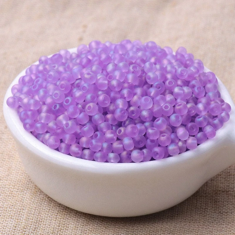 Super Uniform Matte Transparent Micro-Colored Glass Rice Beads - Handmade Decorative Loose Beads