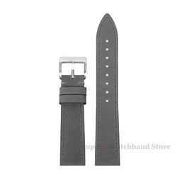 Premium Vintage Cowhide Quick Release Watch Strap - Timeless Leather Bracelet Accessory - 18mm (Gray)