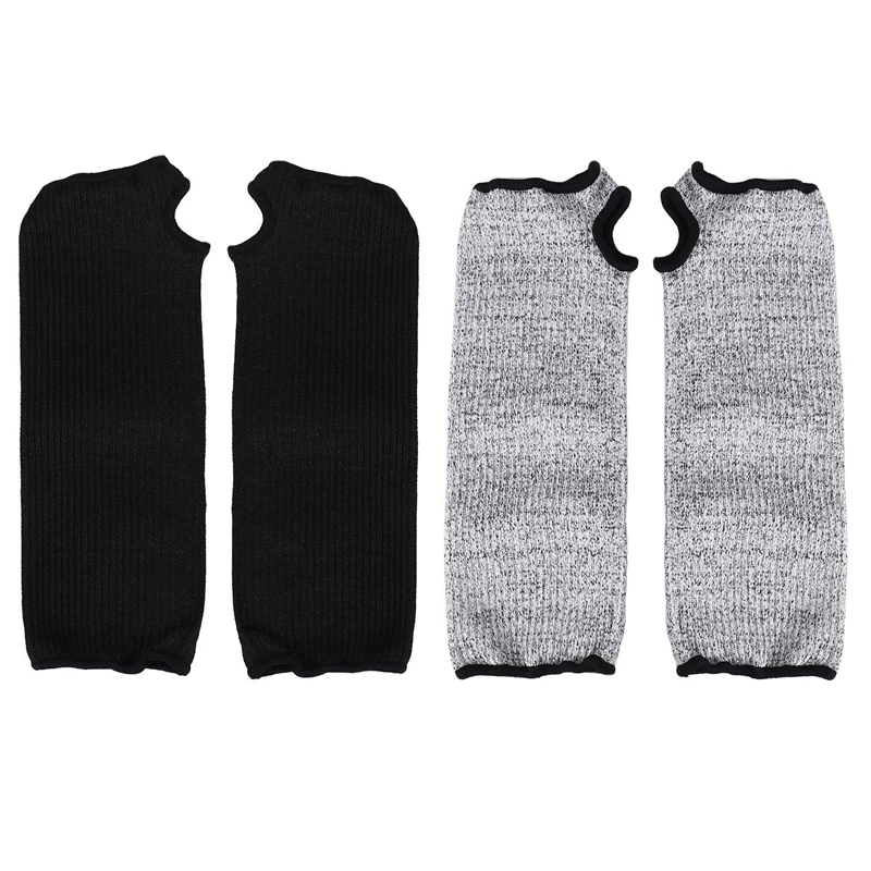 2 Pairs Cut Resistant Sleeves Protective Arm Sleeves Safety Arms Protection With Thumb Hole,Garden Kitchen-A021