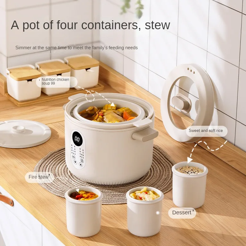220V 2500ML Electric Electric Slow Stewer Household Automatic Water Separated Stewing Soup Health Preserving Pot Slow Cooker 3