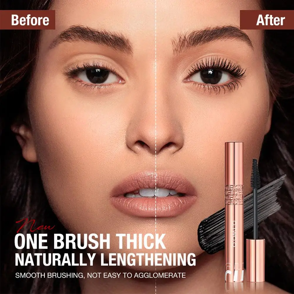 3D Volume Mascara Allungamento Ciglia Nere Extension Ciglia A Lunga Tenuta Pennello Bellezza Oro Trucco Occhi Colore Mascara E6S0