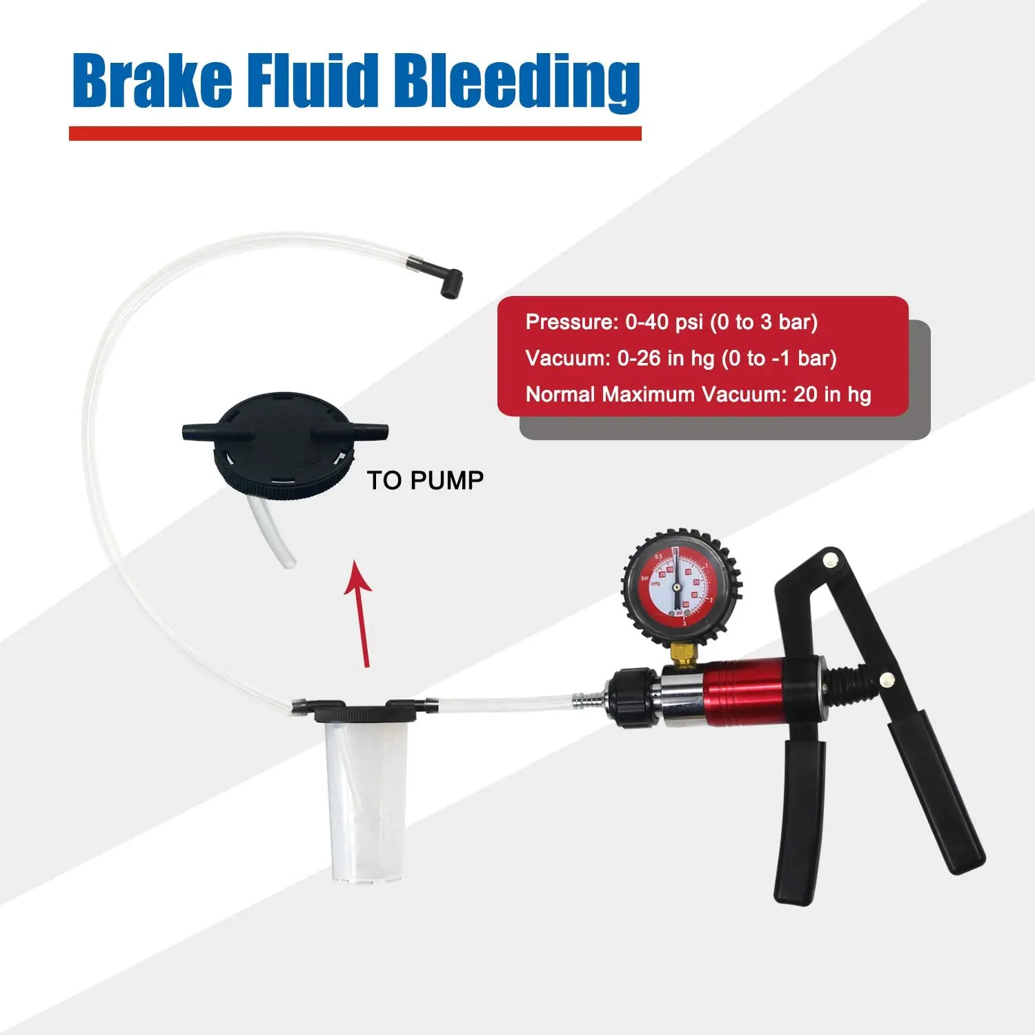 Hand Held Vacuum Pump Brake Bleeder Set Clutch Fluid Bleed tester Tool Kit Oil Change Power Steering Fluid Bleeding Tool Kit 4