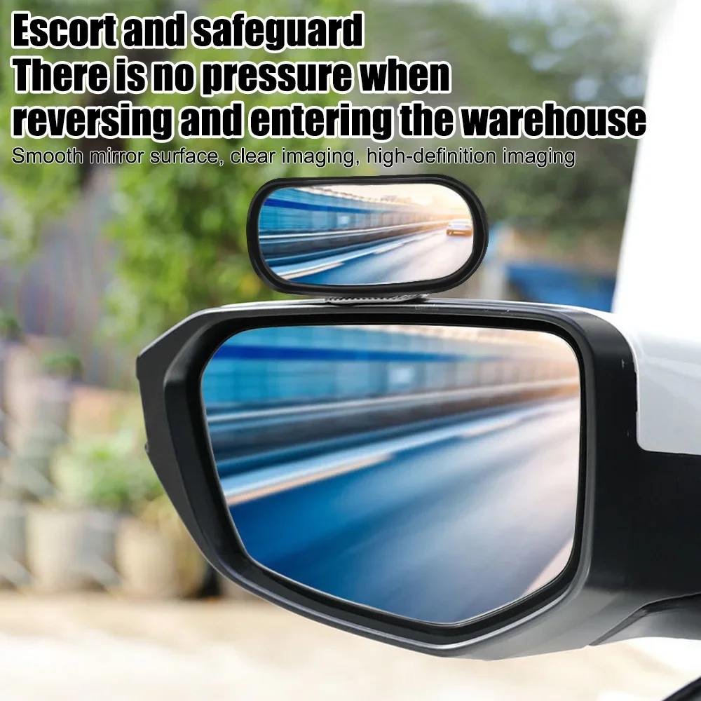 Black ABS and Glass Car Blind Spot Mirror for Wide Angle View