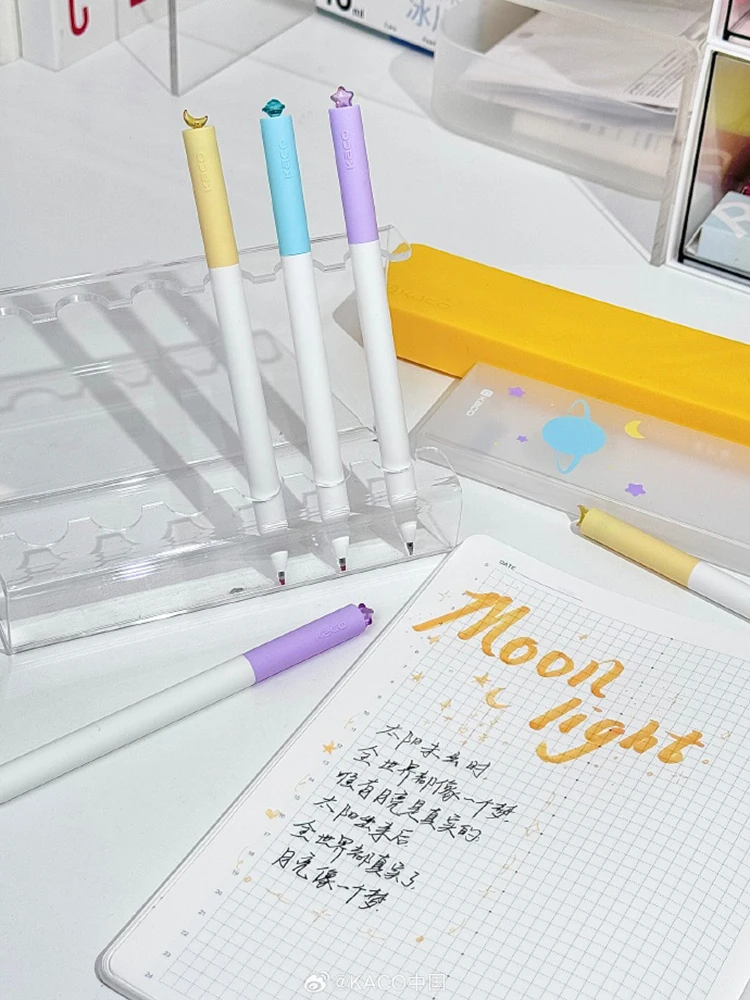 KACO FIRST Stars Gel Pens Aesthetic Stationery Items, Cute Signature Pen High Quality for Journaling Note Taking Office Gadgets 6