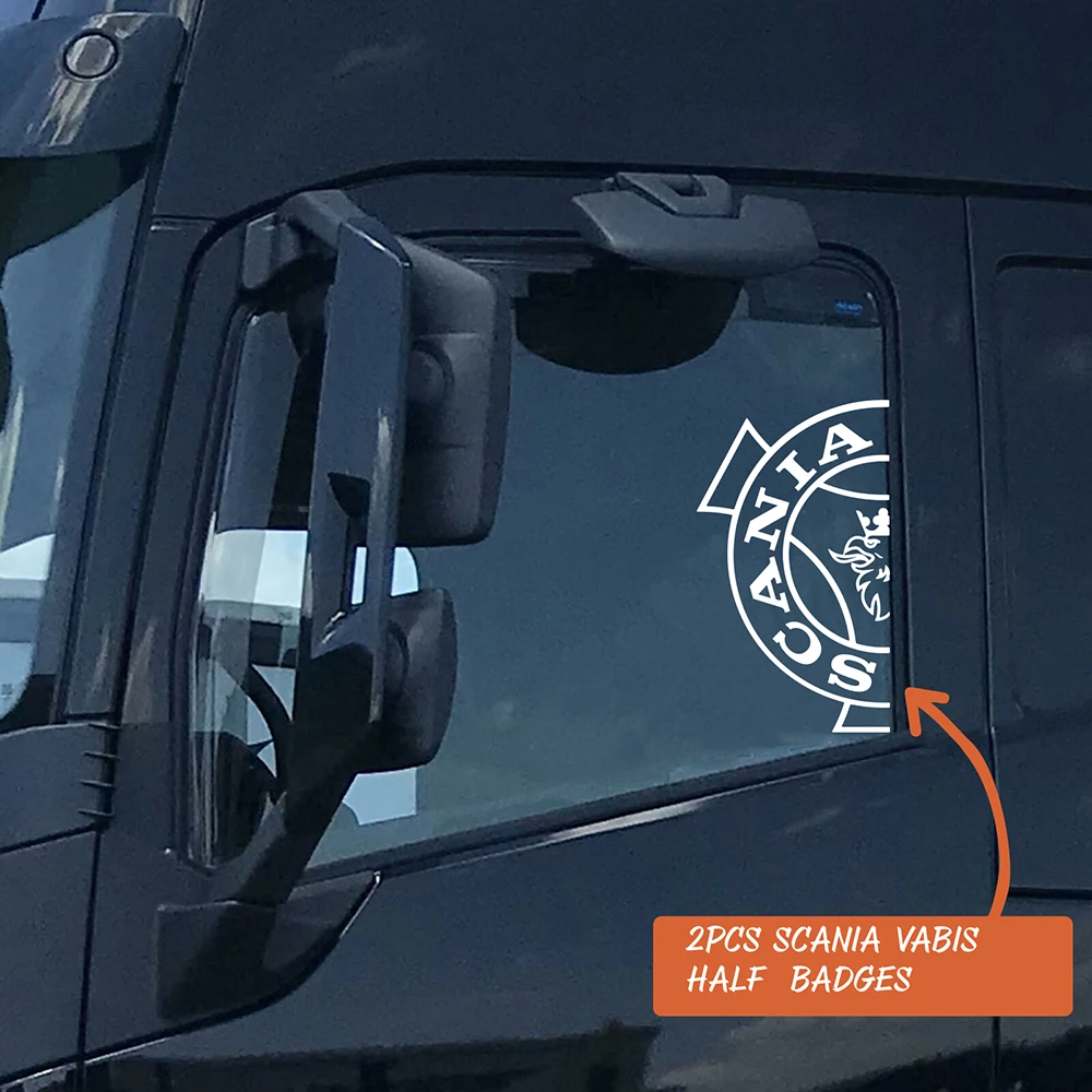 2 Pezzi Per Scania Cab Window Car Sticker Decalcomania Truck Split Graphics Vabis V8 Grip Vinyl Decor