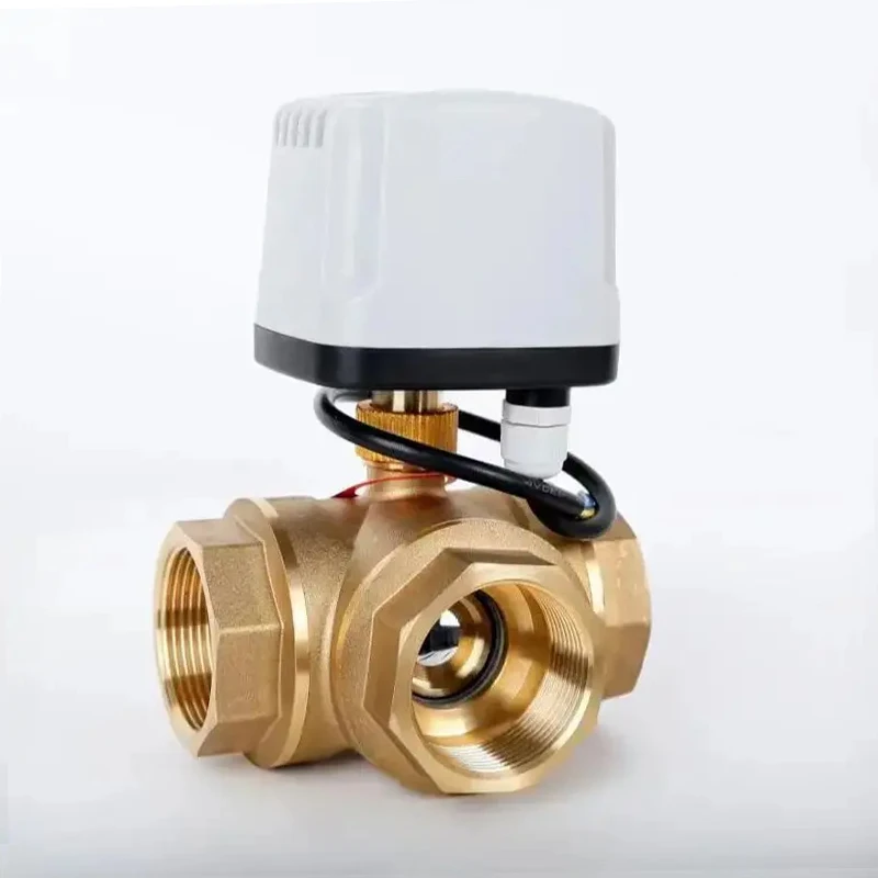 

DN15 DN20 DN25 DN50 3 Ways Waterproof Motorized Ball Valve 3-Wire 2 Control Brass Electric Ball Valve Big Torque Metal Motor