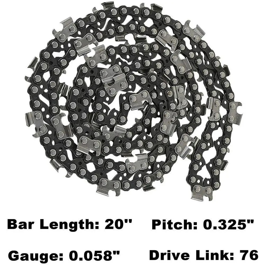 20 Inch Chainsaw Chain 325 Pitch 0.058 Specification 76DL Drive Link Spare Parts Replacement Electric Chainsaw Accessories