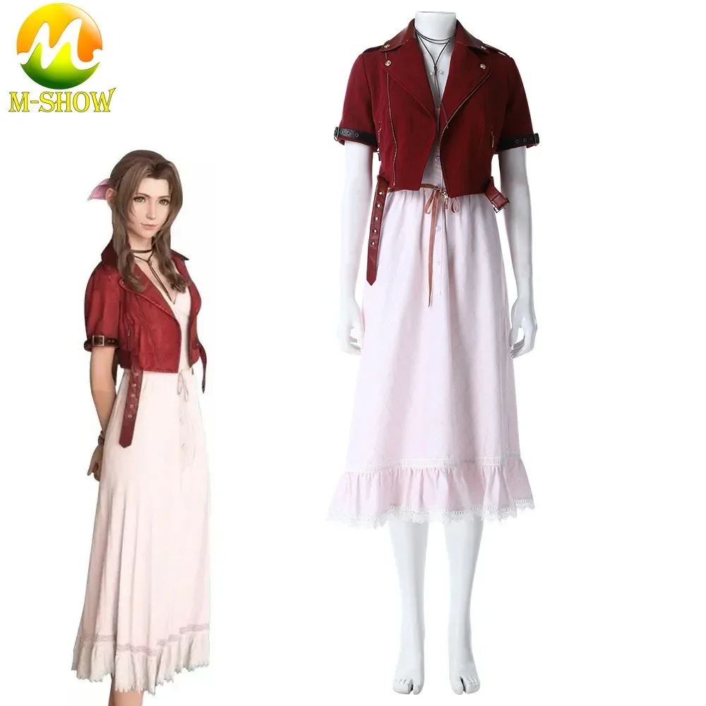 

Final Fantasy VII Aerith Gainsborough Cosplay Costume Women Girls Dress Outfit Halloween