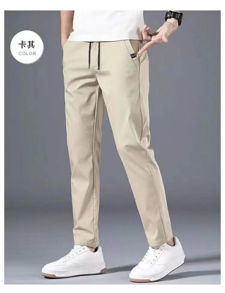 Casual Pants Men's Korean Version Summer Thin Men's New Sports Pants Loose and Versatile Trend Light Luxury Straight Trousers