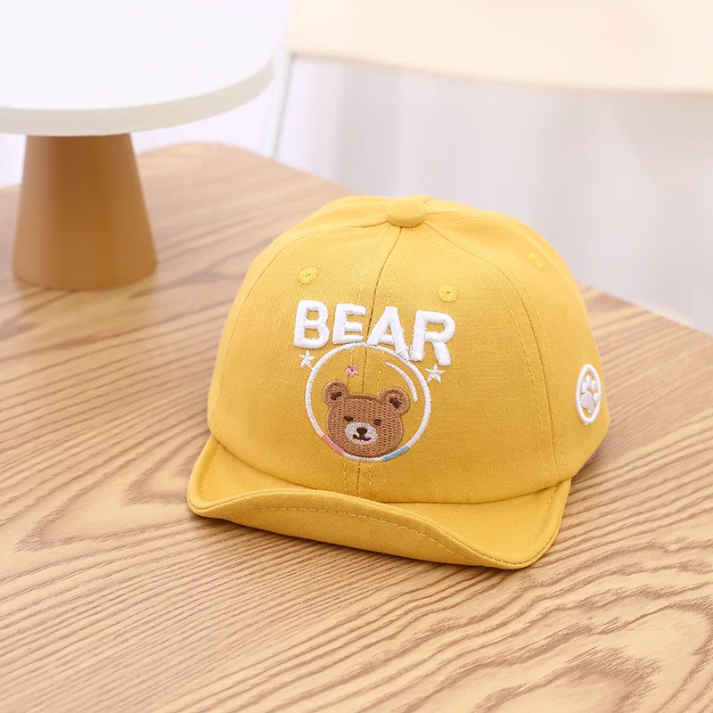 Summer Outdoor Baby Baseball Cap Cartoon Bear Baby Boys Girls Sun Hat Toddler Soft Letter Kids Children Beach Caps baseball cap baby hat kids caps