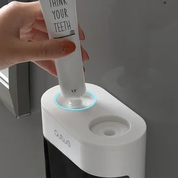 Wall Mounted Automatic Toothpaste Squeezer Toothpaste Dispenser Magnetic Toothbrush Holder Toothpaste Rack Bathroom Accessories 5