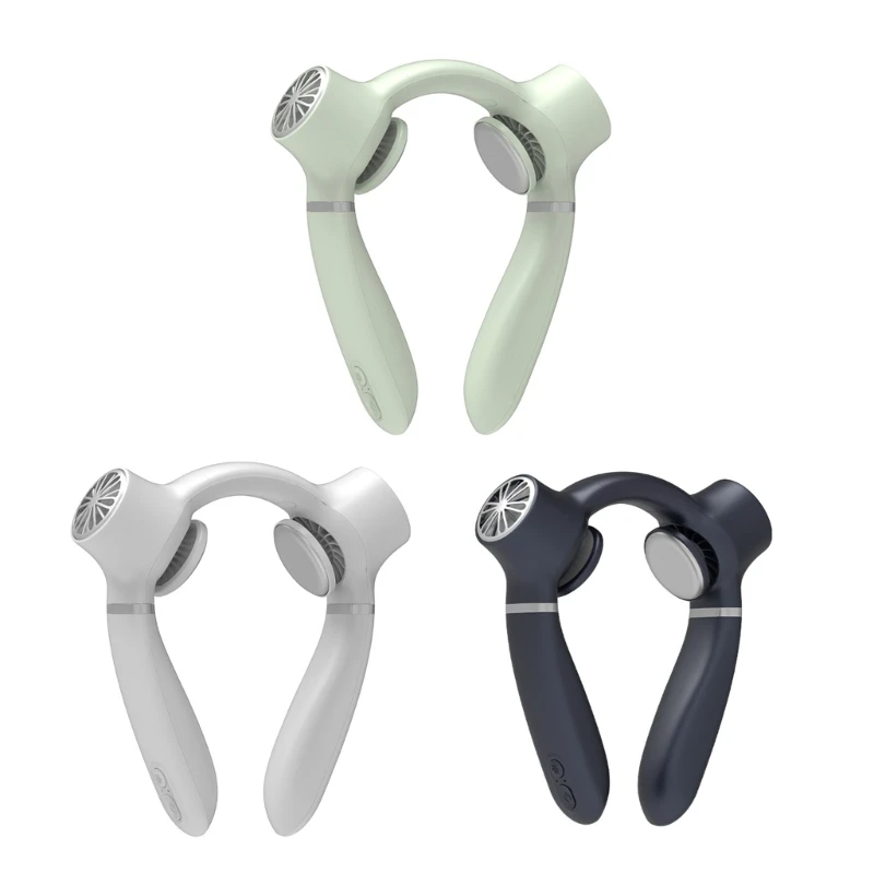 

D0AB Neck Fan Portable Bladeless Fan Rechargeable Leafless Hanging Fans for Summer