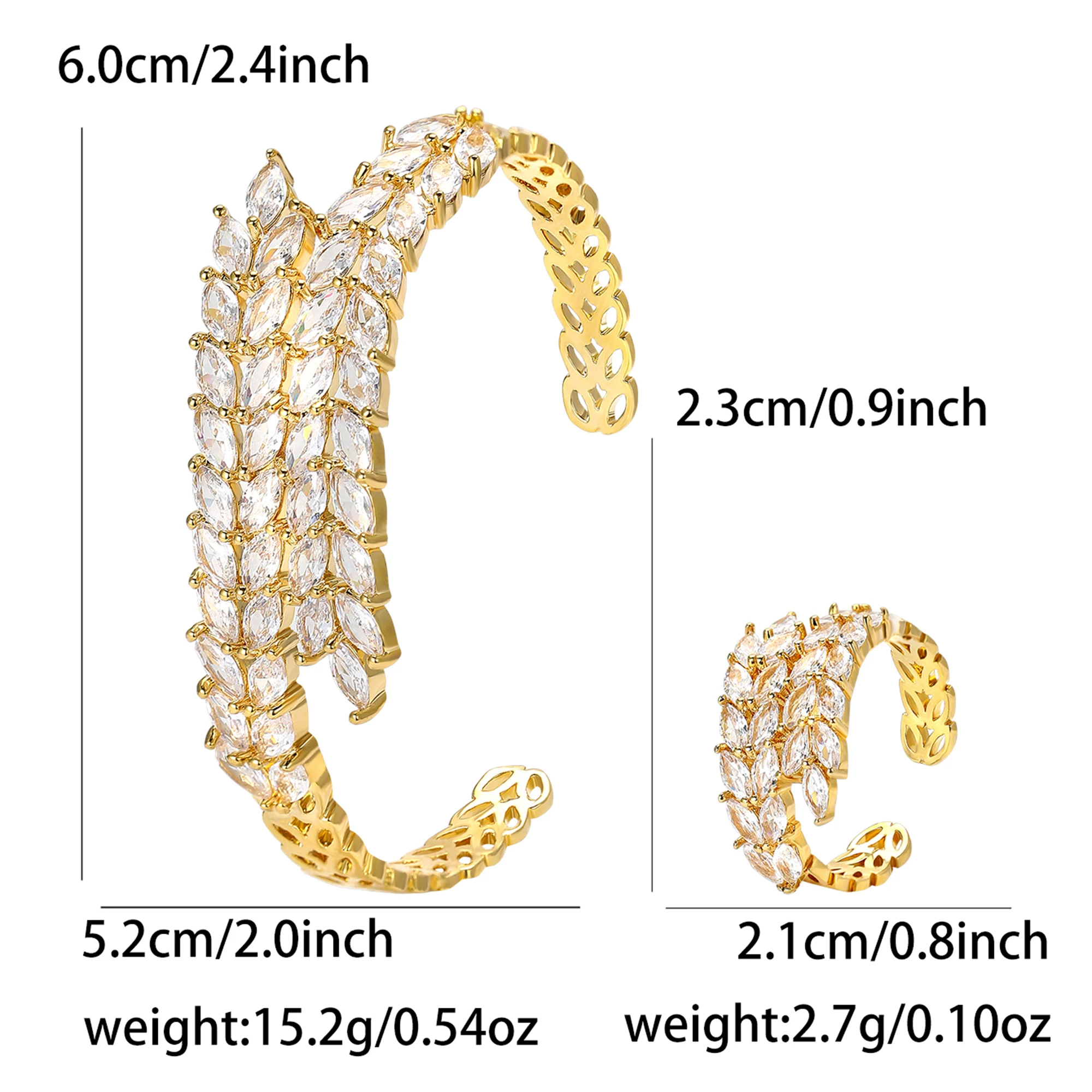 Zircon Open Ring for Women Unisex Glass Blue Yellow Bracelet Office Party Friend Gifts Jewelry Accessories 4