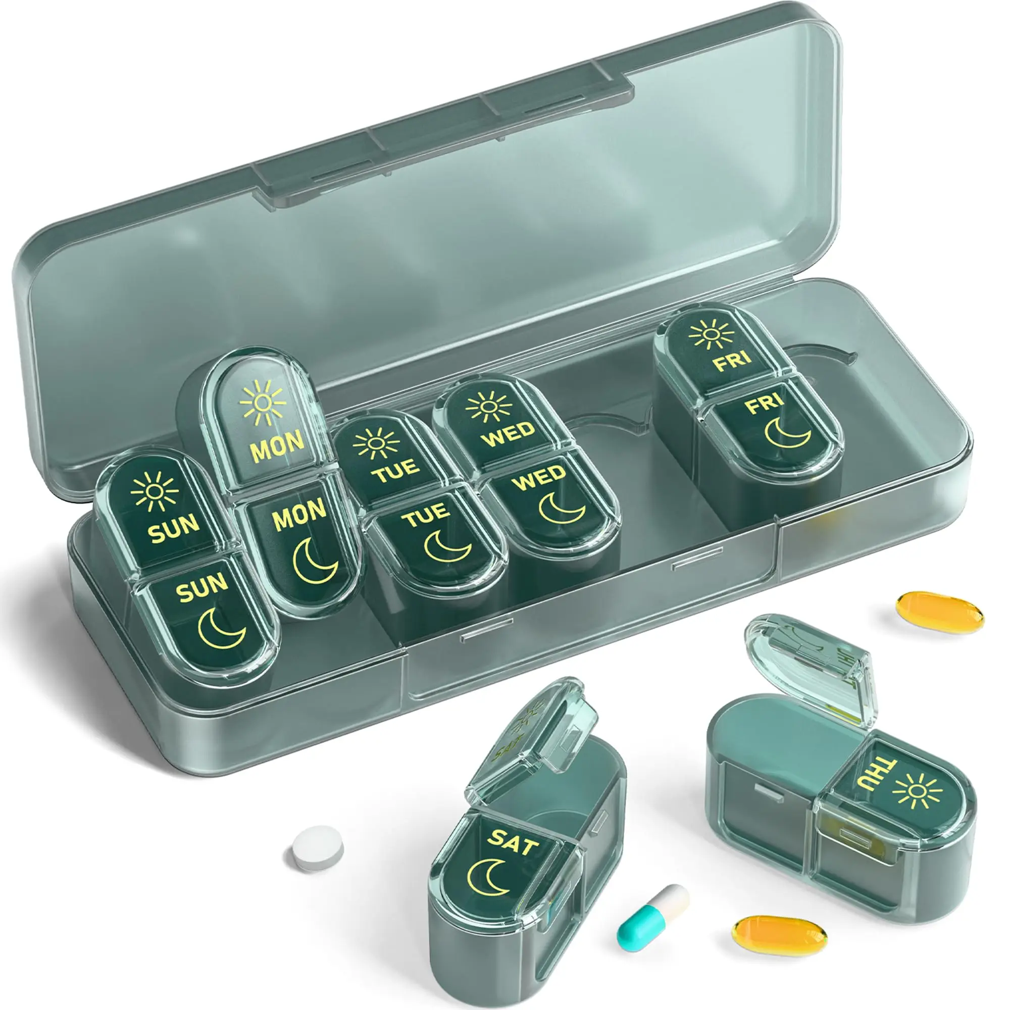 Travel-Friendly 7-Day AM/PM Medicine Organizer & Weekly Pill Case