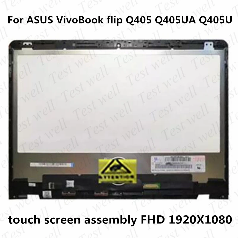 

ЖК-дисплей для ASUS VivoBook flip Q405 Q405UA Q405U, сенсорный ЖК-экран в сборе с рамкой, 14,0 дюйма, 1920X1080 FHD, 30-контактный EDP ЖК-дисплей