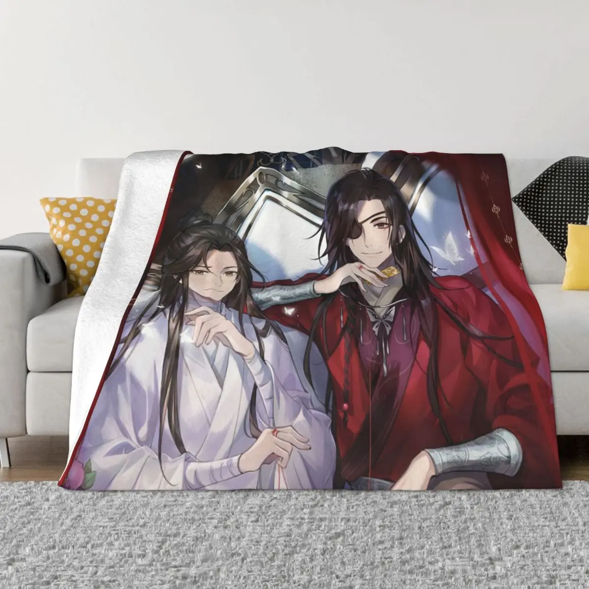 

Tian Guan Ci Fu Anime Blanket Lightweight Breathable Flannel Fleece Camping Blankets Luxury Bedding Travel